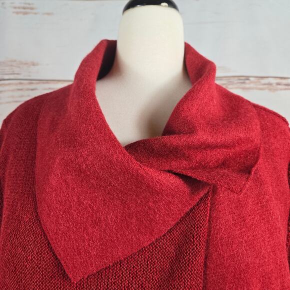 Beyond Threads Alpaca Wool Cardigan Red Size Medium - Picture 6 of 10